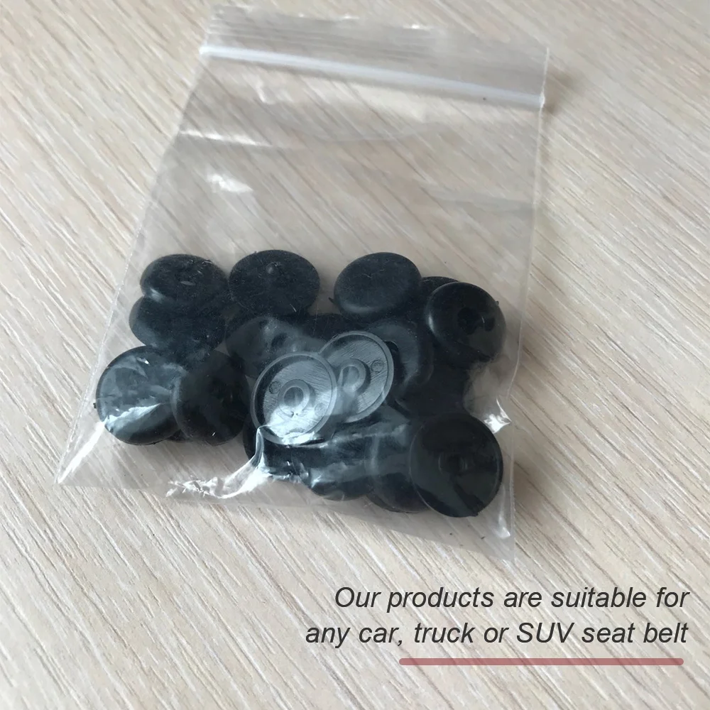 10 Pieces Auto Parts Black Plastic Car Seat Belt Stopper Pitch Limit Buckle Clip Retainer Seat Belt Stop Button Accessories