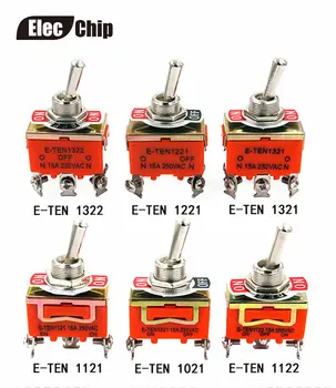 

5PCS Toggle switch E-TEN1021 E-TEN1121 E-TEN1122 E-TEN1221 E-TEN1321 E-TEN1322 15A 250VAC ON-OFF ON-OFF-ON Rocker switch