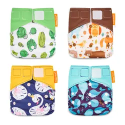 Happyflute fraldas de pano para bebês, bebês de 0 a 2 anos, 3 a 15kg, pano à prova d'água, lavável, noite