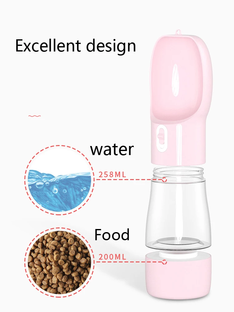 Портативная бутылка для воды для домашних собак, для маленьких и больших собак, для путешествий, для щенков, кошек, поилка, диспенсер для уличной еды, кормушка, продукт для домашних животных