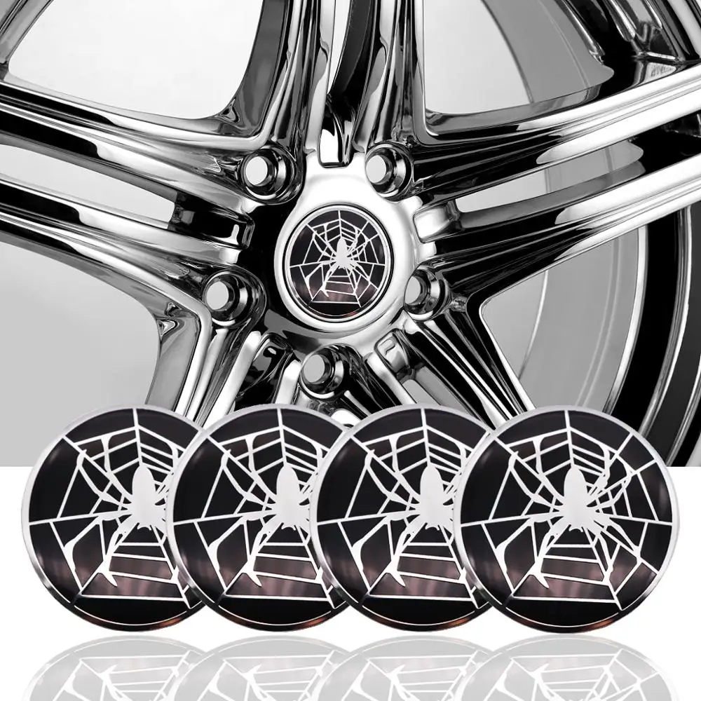 

4PCS 56MM Aluminium Spiderman Logo Car Wheel Hub Center Cap Sticker Spider sticker Marvel style Car decoration Styling Accessory