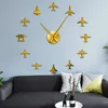 Flying Plane Fighter Jet Modern DIY Giant Wall Clock Acrylic Mirror Surface Sticker Airplane Wall Clock Aviator Pilot Home Decor ► Photo 2/6