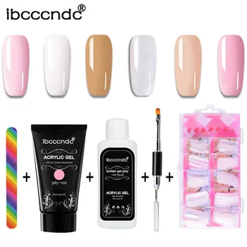 

5Pcs/Set Poly Nail Gel Extension Nail Kit All For Manicure Gel Set Acrylic Solution Water Builder Gel Polish For Nail Art Design