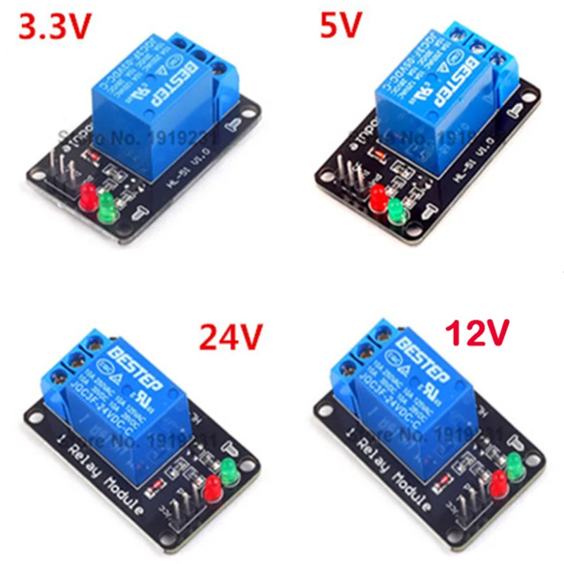 3.3V 5V 12V 24V Low Level Trigger 1 Channel Relay Module Interface Board Shield for PIC AVR DSP ARM MCU Arduino