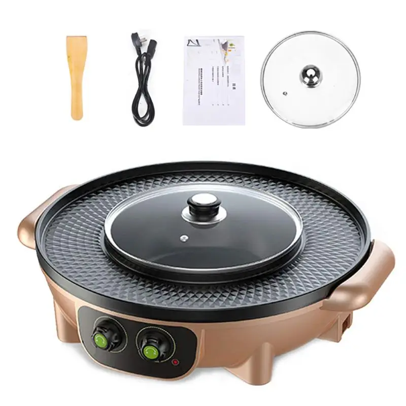 

Korean Barbecue Hot Pot Dual Pot Built-in Cooking Pot Electric Hot Pot Electric Barbecue Electric Baking Mould