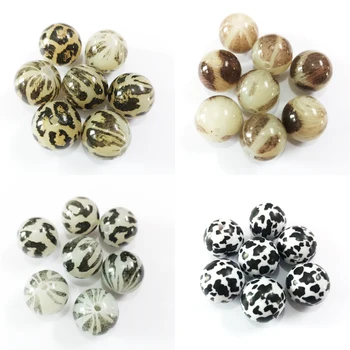 

Wholesale New Design 20mm 100pcs/lot Chunky Acrylic Leopard /Cow Stripe Printed Beads For Chunky Fashion Jewelry