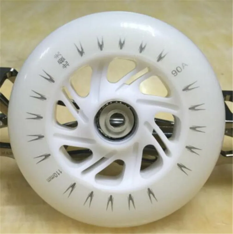 2 шт./лот фирменные 110 мм 100 мм 90 мм светодиодный вспышка Inline speed Racing speed Skating Wheel для уличной чистки холодный свет