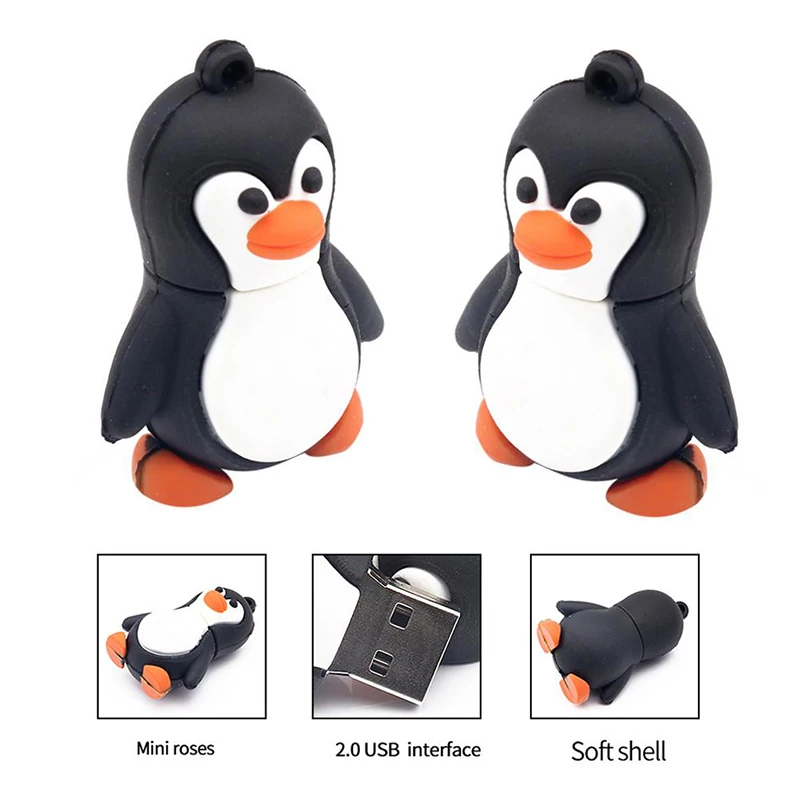 

Usb Flash Drive Disk Memory Stick Pendrive 64GB 128GB Pen Drive Personalized Mini Round Penguin Special Offers Wholesale