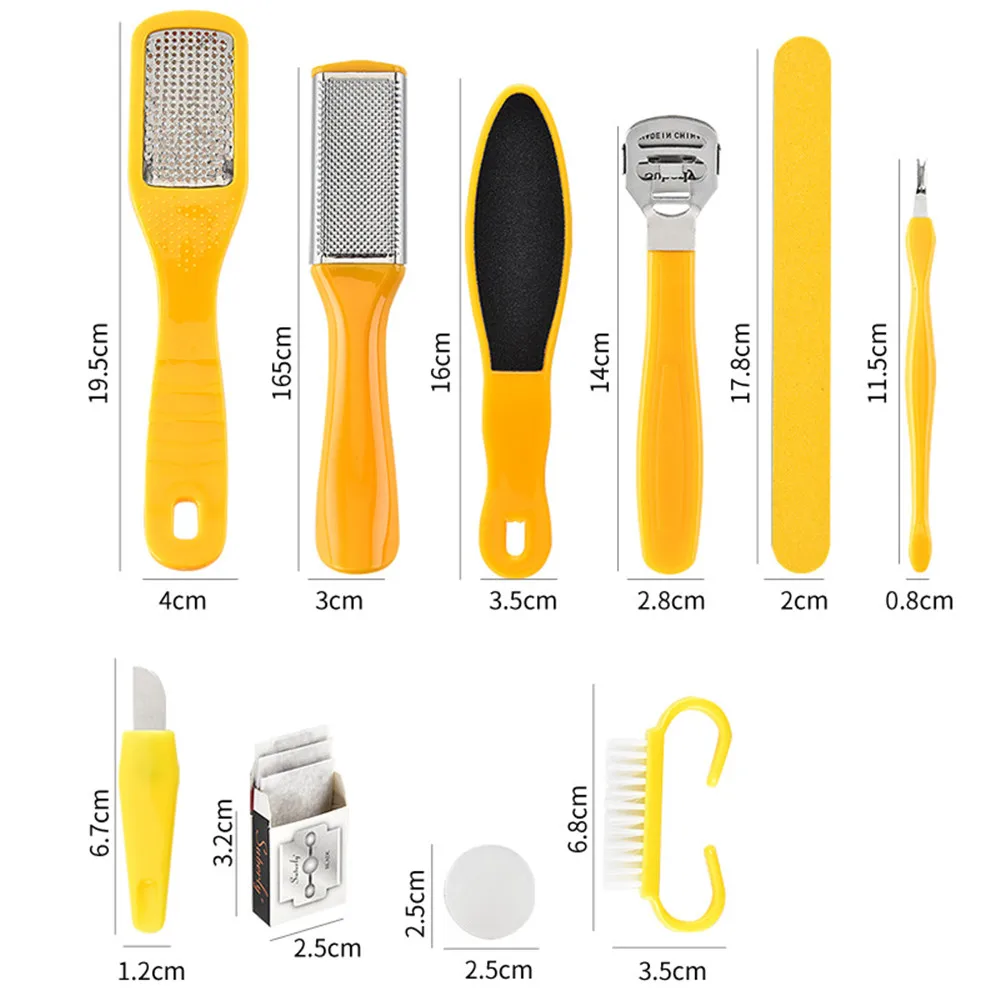 10PC Set Foot File Callus Remover Shaver Corn Hard Dead Skin Foot Pedicure Tool Set Professional 4