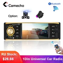 Camecho-rádio automotivo, 1 din, com controle remoto, rádio fm, bluetooth, tela de 4.1 polegadas