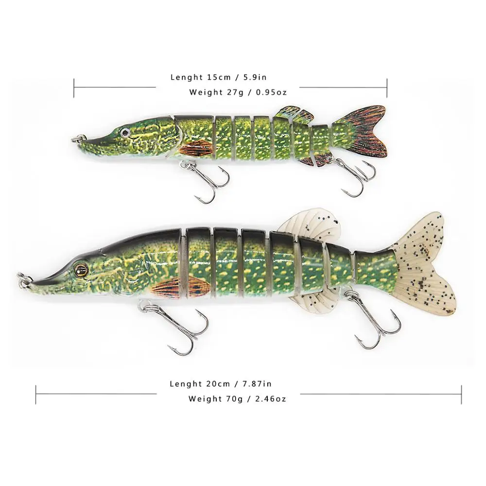 20 см 90 г большие рыболовные приманки для моря, щука, Мульти соединенная жесткая приманка, плавающие приманки, рыболовные воблеры, инструмент для зимней рыбалки с 2 тройными крючками