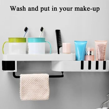 

1Set Corner Shower Shelf Bathroom Shampoo Shower Shelf Holder Kitchen Storage Rack Organizer Wall Mounted Type Self-Adhesive