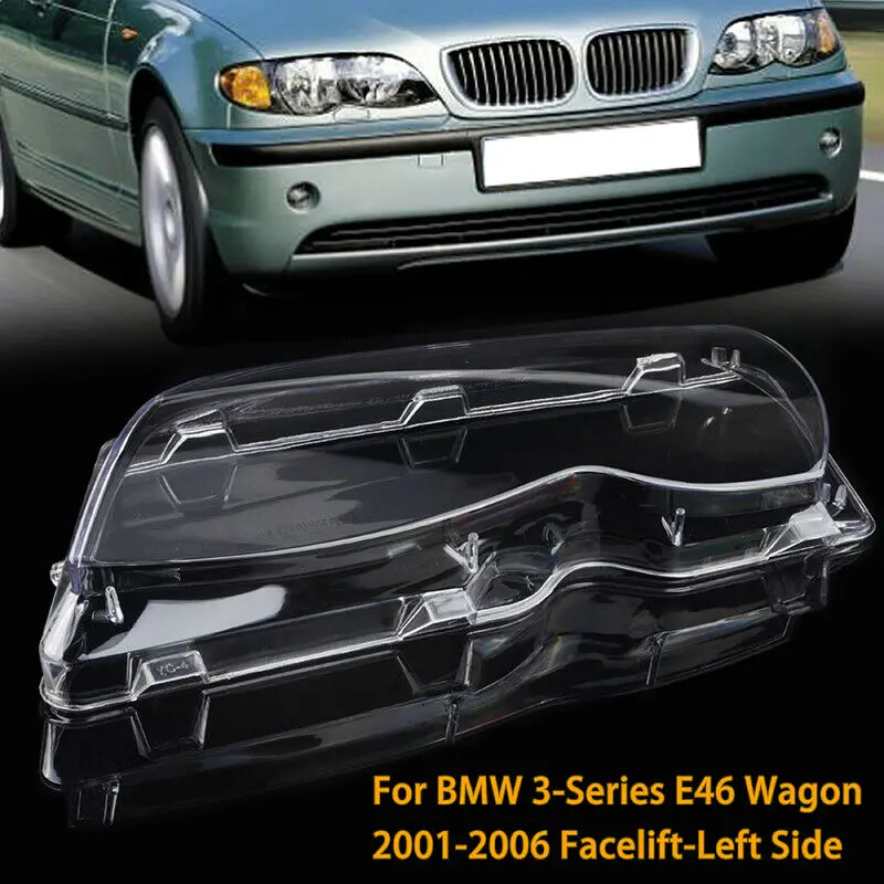

1pc Car Exterior Headlight Lens Cover For BMW E46 325i 325Xi 2002-2005 Replace