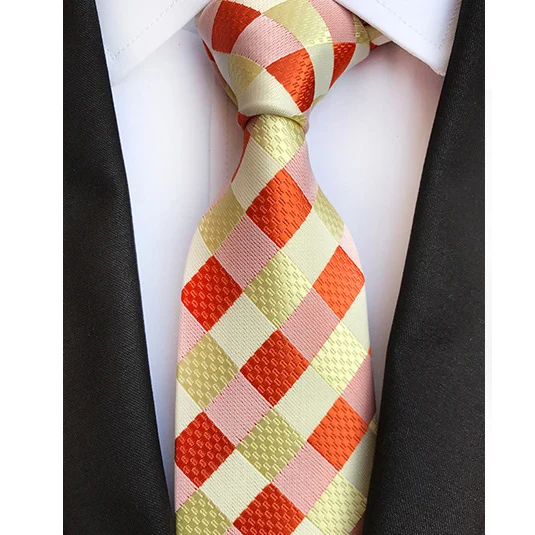 Модные мужские галстуки в классическую полоску в клетку 8 см свадебные галстуки жаккардовые плетёные шелковые мужские галстуки для вечерние аксессуары - Цвет: YU-A28