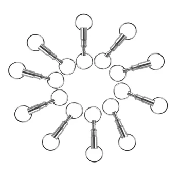 

10PC Removable porte clef Keyring Quick Release Keychain Dual Detachable Pull Apart Key Ring Keychain