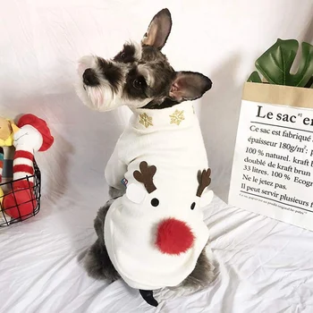 

Christmas Cosplay Costume Dog White Autumn Dog Reindeer 2 Legged Holiday Apparel Outfit French BullDog Dress Up Clothes