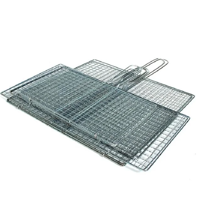 (2Db) Rozsdamentes Acél Grillhalak Grill Bbq Hús Halhálók Kosár