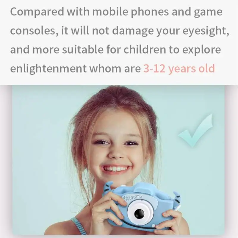 Q1 детская мини цифровая камера 1080P 12MP видео фото игра дети Cam игрушки подарок Разрешение фото 1920x1080 Видео 4608x3456