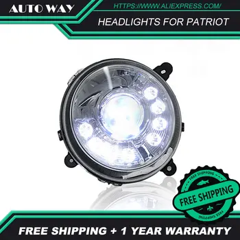 

Car Styling Head Lamp case for Jeep Patriot Headlights Patriot 2011-2015 LED Headlight H7 D2H HID Angel Eye Bi Xenon Beam