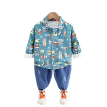 Vêtements de printemps pour bébés garçons, ensemble 2 pièces/ensemble, chemise et pantalon en coton, vêtements de sport pour enfants, tendance, nouvelle collection