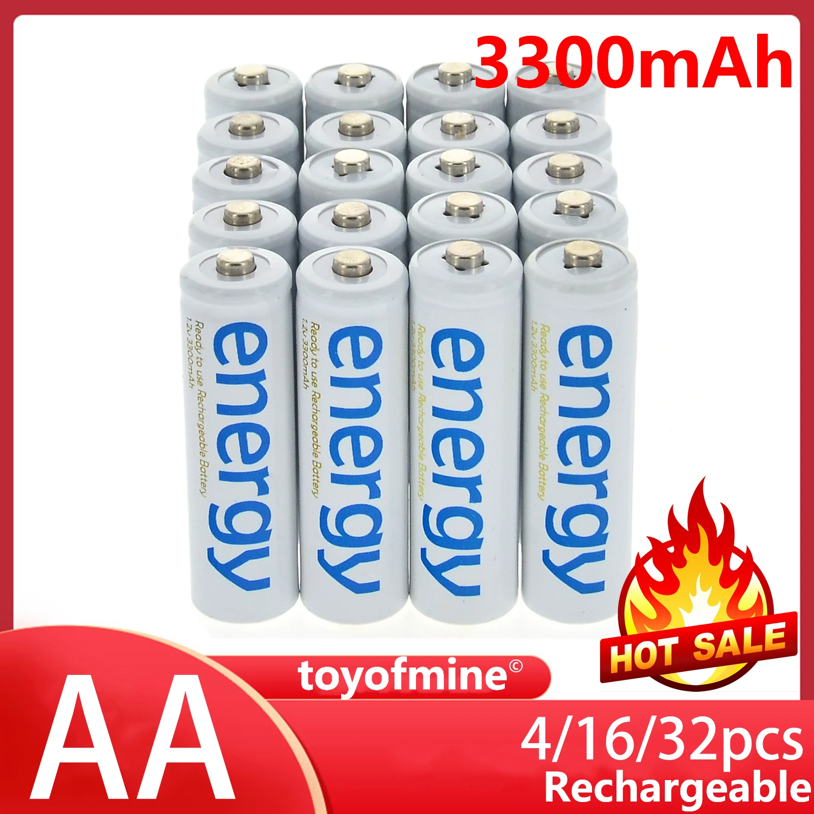 Новый бренд AA 3300mAh AAA 2000mAh 1 2 V Ni-MH аккумуляторная батарея белая ячейка для RC MP3 |