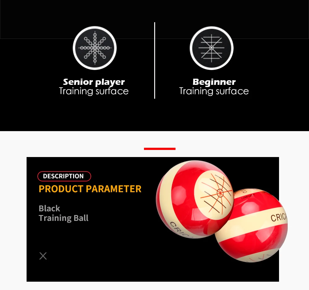 Pelota de Billar de diseño de doble cara, juego de Taco de entrenamiento, 57,2mm