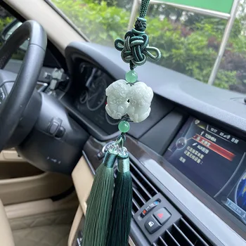 

Automobile Hanging Ornament Jade Pixiu Rear View Mirror Bracelet Charm Creative Car Hanging Preserving Protective Talisman Lucky