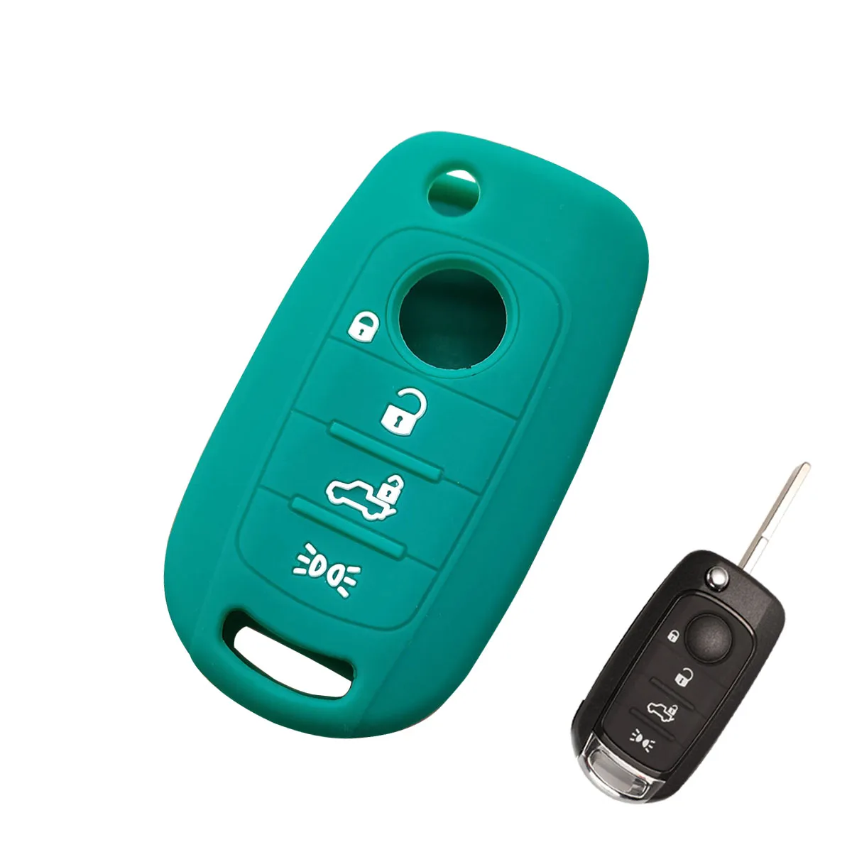 Silicone rubber car key case cover for FIAT Toro 500X nuovo grazie 4 button Protect skin shell remote accessories | Автомобили и
