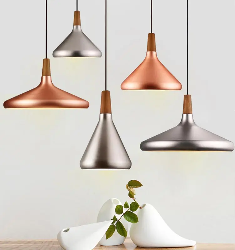 Nordic Retro Pendant Lights Modern Led Pendant Lamps Copper Hanglamp Aluminum luminaria for living room kitchen light fixtures