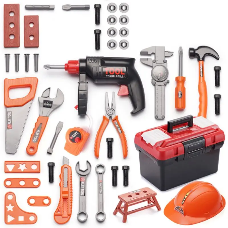 

Kids Boys Simulation Repair Tool Box Kit Educational Toys Drilling Puzzle Toy X5XE