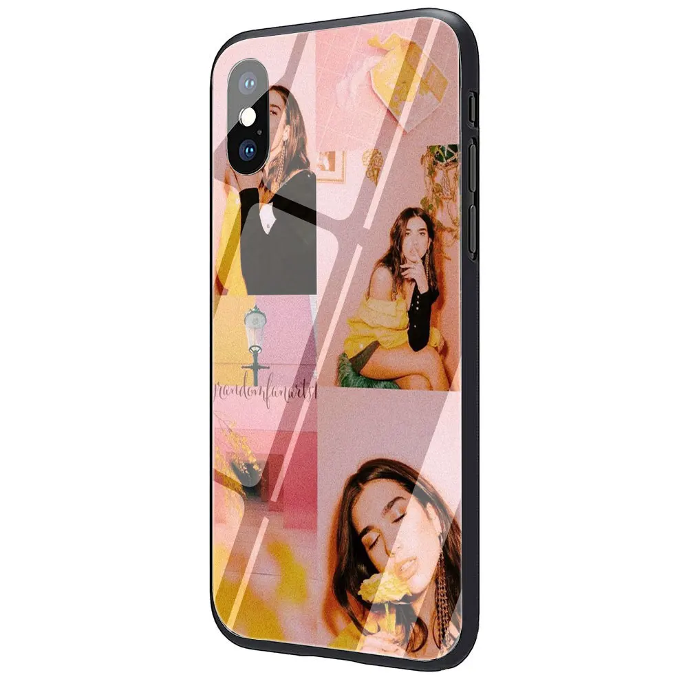 Dua Lipa DuaLipa закаленное стекло ТПУ черный чехол для iPhone X или 10 8 7 6 6S Plus 5 5S SE Xr Xs Max - Цвет: G9