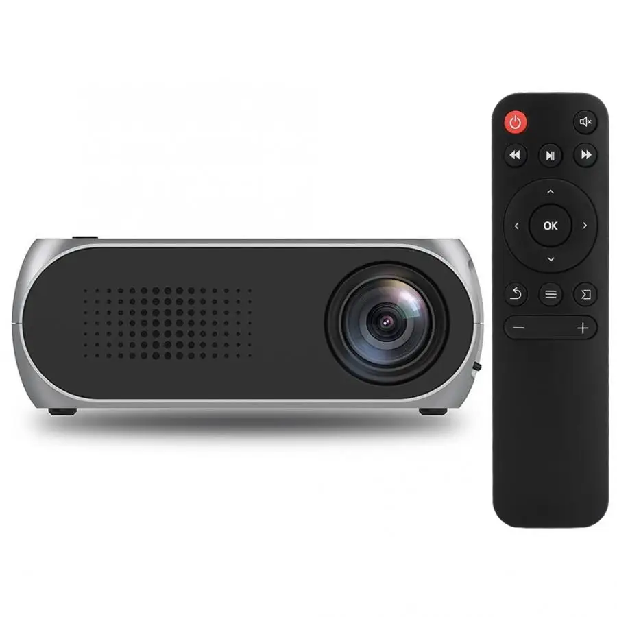 YG320 батарея версия Мини ЖК USB проектор HD 1080P серебристо-серый с пультом дистанционного управления 100-240 В ЖК-проектор