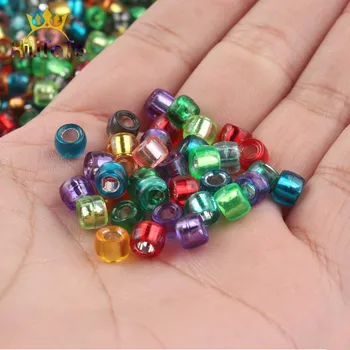 

100pcs/lot 4*6mm Electroplate Acrylic Beads Mixed Round Loose Spacer Beads For DIY Jewelry Craft Making Bracelet Accessories