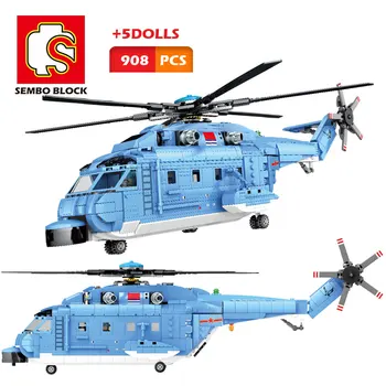 

Helicopter Fighter Building Block Model Military City Technic Creator Airplane Army Pilot Figure Plane Toys Bricks Gifts for Kid