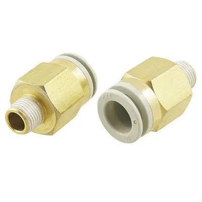 

10 Pcs Push in to Connect Pneumatic Straight Fitting 1/8" PT x 25/64