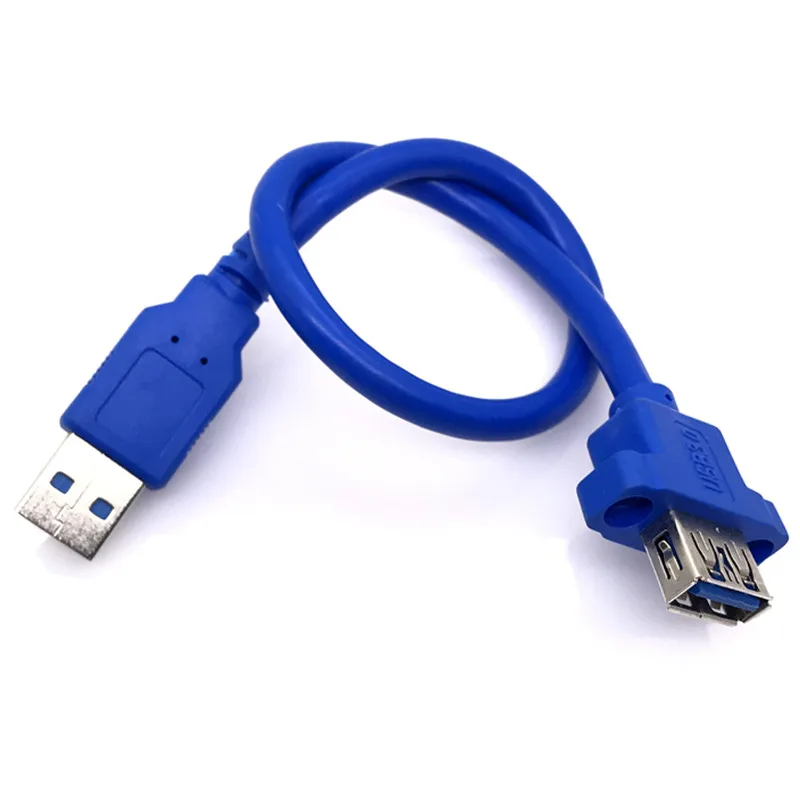 Enhanced USB Panel Mount Extension Cable - Micro USB Male to USB B Female Socket