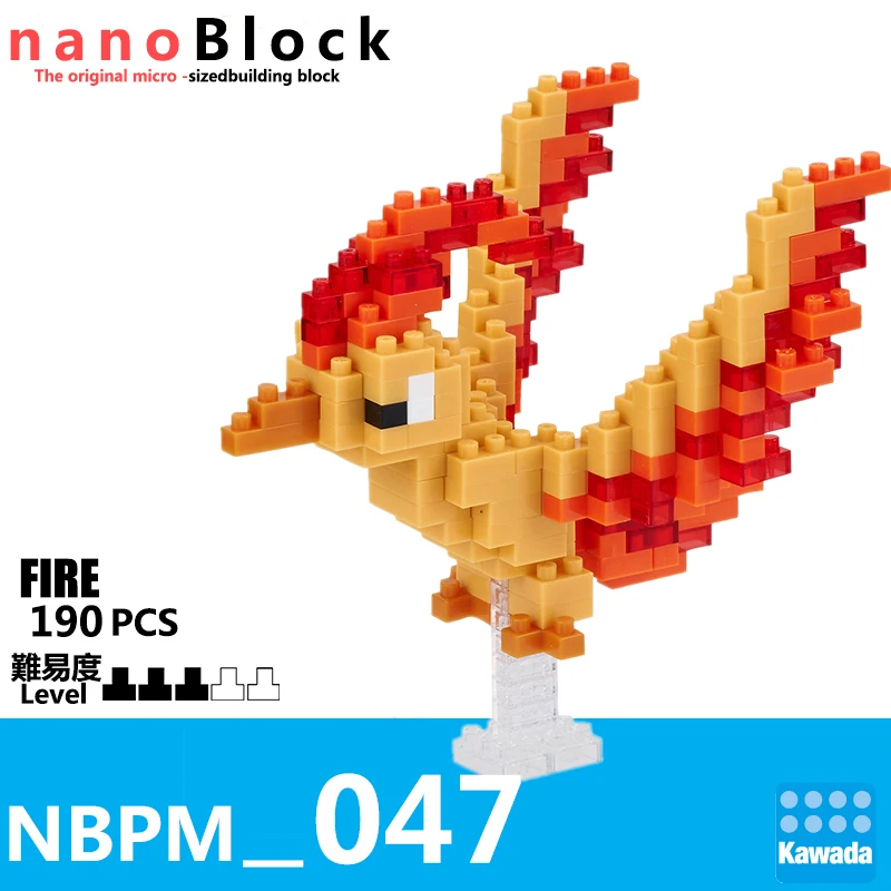 Nanoblock Покемон Пикачу NBPM_047 огонь 190 шт Аниме Мультфильм алмаз мини микро блоки строительные блоки кирпичи игрушки игры