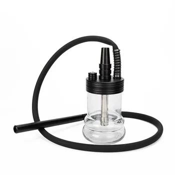 

2019 new hot sell glass+metal wholesale design chicha mini narguil travel sheesha custom logo portable hookah shisha cups