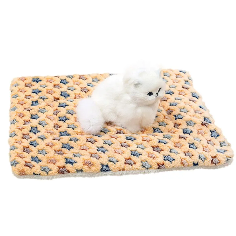 

Thickened Pet Soft Fleece Pad Blanket Bed Mat For Puppy Dog Cat Sofa Cushion Home Washable Rug Keep Warm