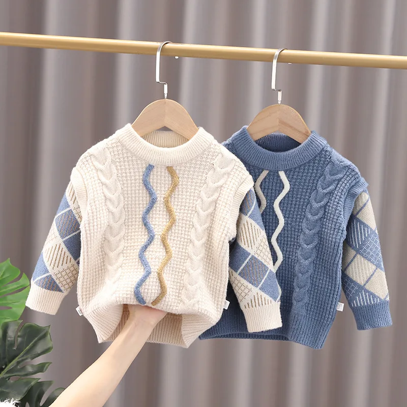 

Fall Winter Kids Baby Girls Boys Full Sleeve Solid Knitted Outwear Coat Toddler Boys Children Boys Pullover Sweater 2-6 Year