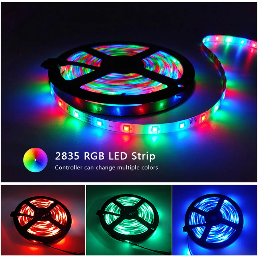 RGB 300 LED strip light 5m 60LEDsm 5050 SMD 2835 White Warm White Red Blue LED strip 12V Waterproof flexible Tape rope stripe (3)