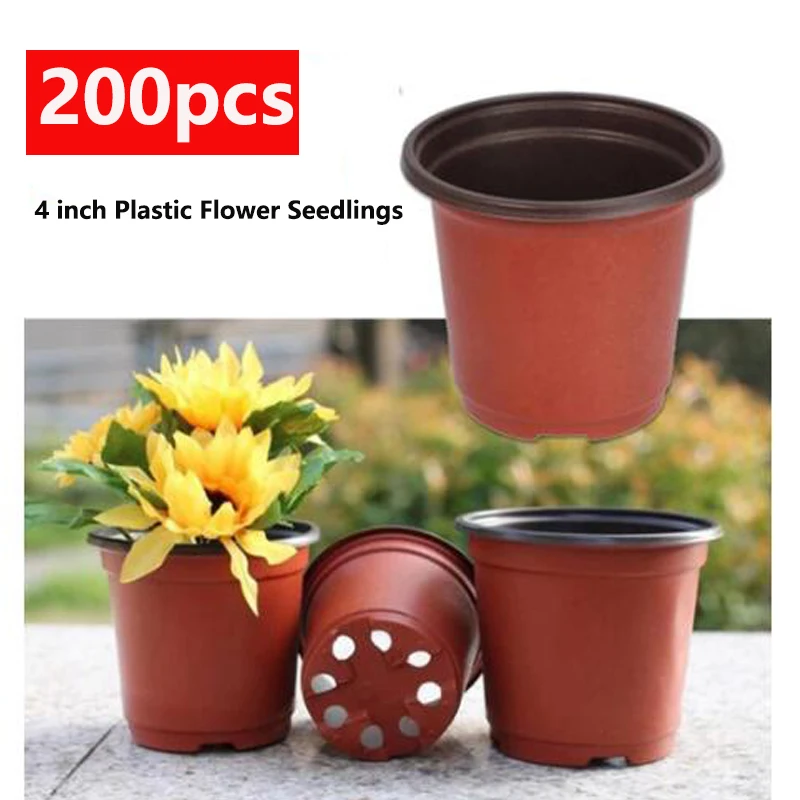 200 шт. 4 дюйма Пластик Цветочная рассада Детские принадлежности ящик для