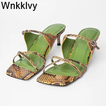 

Kitten heel flipflops vocation beach slippers clip toe mullers simple sandals summer shoes real leather women slides 2020