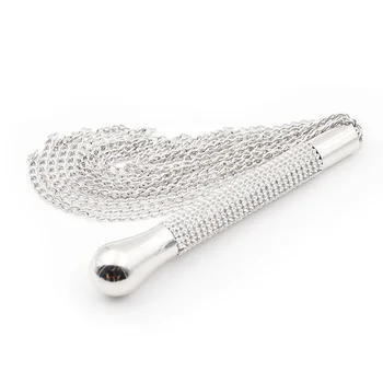 Crystal Handle Chain Whip Crop Sex Toys For Couples Soft Iron Passion Spanking Paddle  Whips Slave Restraints Bondage Flogger 2