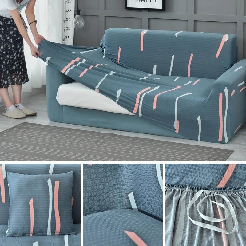 

Floral Printing Elastic Sofa Cover L-shaped Sectional Couch Protective Cover Living Room Stretch Slipcover for 1/2/3/4 Seat
