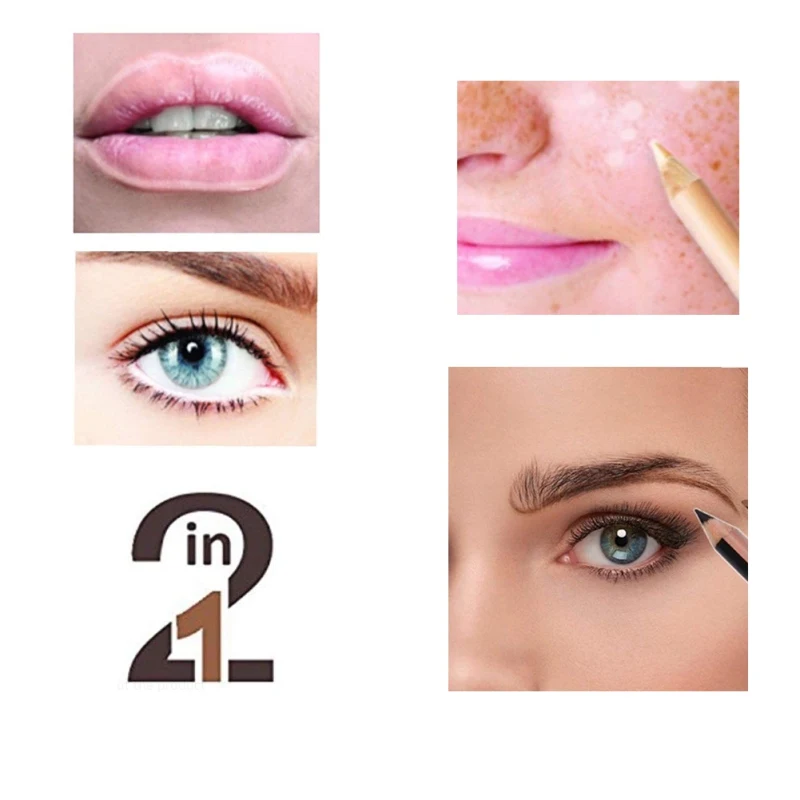 ew Dual-use Double-head Eyeliner Pencil Concealer Pencil Waterproof Cover Blemishes Easy To Color Eyeliner Conealer.w