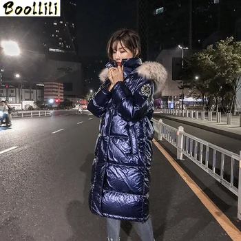

Boollili Winter Coat Women Korean White Duck Down Jacket Women Big Fur Collar Down Coat Puffer Jacket Warm Parka Abrigos