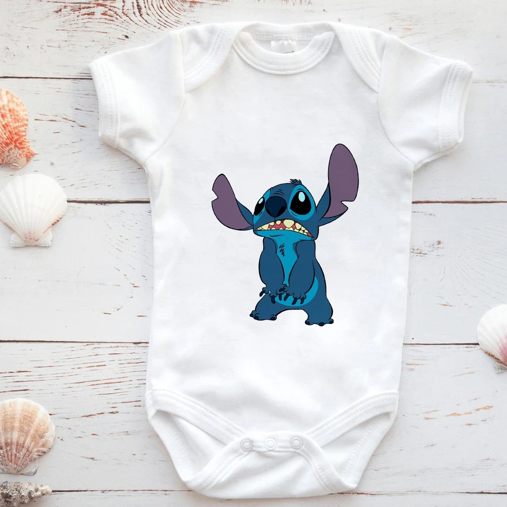 Ropa de bebé recién nacido de Disney niña, mono de manga corta estampado de dibujos animados de Lilo & Pelele coreano para niño|Bodis| - AliExpress