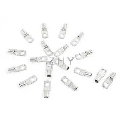 

20 Pcs 10mm2 Cable Copper Lug Terminal Connector Silver Tone for 6mm Dia Bolt