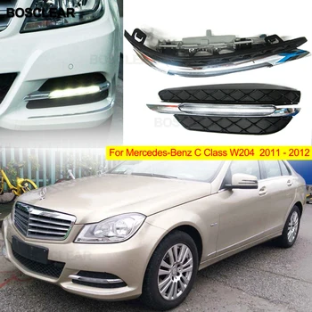 

2pcs LED DRL White Daytime Running Light Fog Lamps For Mercedes Benz W204 AMG CLA C200 C260 C300 2008-2015 bosclear